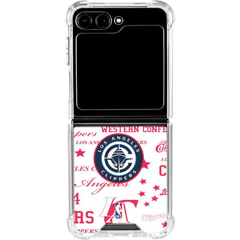 NBA Los Angeles Clippers Blast Logos Galaxy Z Flip6 Clear Case